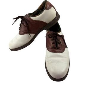 Sierra Soft Foot Joy Leather Saddle Oxford Golf Shoes Women's 6.5 Preppy Leather